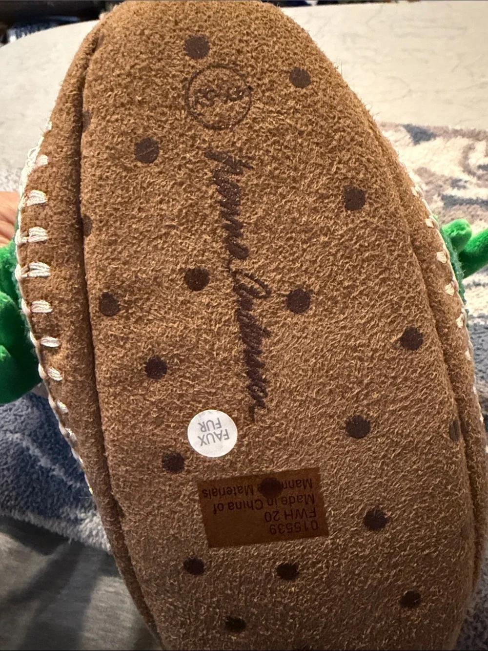 Hanna Anderson Green Dragon Plush Slipper Boots Never Worn! Size 4Y-5Y
